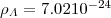 $ \rho_{\Lambda}=7.02 10^{-24}$