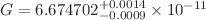 $ G=6.674702^{+0.0014}_{-0.0009} \times 10^{-11}$