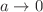 $a\rightarrow 0$