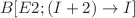 $B[E2;(I+2)\rightarrow I]$