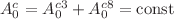 $ A_0^c = A_0^{c3} + A_0^{c8} = {\rm const}$