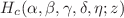 $ H_{c}(\alpha, \beta, \gamma, \delta, \eta; z)$