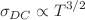 $$\sigma _{DC} \propto T^{3/2}$$