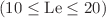 $$ \left( {10 \le {\text{Le}} \le 20} \right) $$