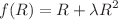 $$f(R) = R+\lambda R^{2}$$