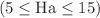 $$\left( {5 \le {\text{Ha}} \le 15} \right)$$