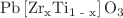 $${\text{Pb}}\left[ {{\text{Zr}}_{{\text{x}}} {\text{Ti}}_{{\text{1 - x}}} } \right]{\text{O}}_{{3}} { }$$