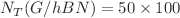 $$N_T(G/hBN)=50 \times 100$$