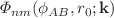 $$\varPhi _{nm}(\phi _{AB},r_0;\mathbf{k})$$