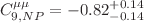 $${C}_{9,NP}^{\mu \mu }=-{0.82}_{-0.14}^{+0.14}$$