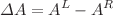 $$\Delta A=A^{L}-A^{R}$$