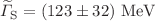 $$\widetilde{\Gamma }_{\textrm{S}}=(123 \pm 32)~\textrm{MeV} $$