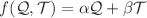 $$f (\mathcal {Q},\mathcal {T})=\alpha \mathcal {Q}+ \beta \mathcal {T}$$