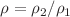 $$\rho ={\rho }_{2}/{\rho }_{1}$$