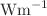$$\hbox {Wm}^{-1}$$
