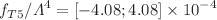 $$f_{T5}/\Lambda ^{4}=[-4.08; 4.08]\times 10^{-4}$$