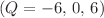 $$(Q=-6, \, 0, \, 6)$$