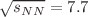 $$\sqrt{s_{NN}}= 7.7$$