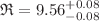 $$\mathfrak {R} = 9.56_{-0.08}^{+0.08}$$
