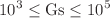 $$10^3 \le \text {Gs} \le 10^5$$