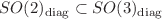 $$SO(2)_{\text {diag}}\subset SO(3)_{\text {diag}}$$