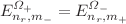 $$E_{n_{r},m_{-}}^{\Omega _{+}}=E_{n_{r},m_{+}}^{\Omega _{-}}$$