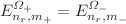$$E_{n_{r},m_{+}}^{\Omega _{+}}=E_{n_{r},m_{-}}^{\Omega _{-}}$$