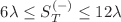 $$6\lambda \le S_T^{(-)}\le 12\lambda $$