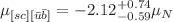 $$\mu _{[sc] [{\bar{u}} {\bar{b}}]} = -2.12^{+0.74}_{-0.59} \mu _N$$