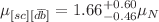 $$\mu _{[sc] [{\bar{d}} {\bar{b}}]} = 1.66^{+0.60}_{-0.46} \mu _N$$
