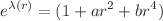 $$e^{\lambda (r)} = (1 + ar^{2} + br^{4})$$